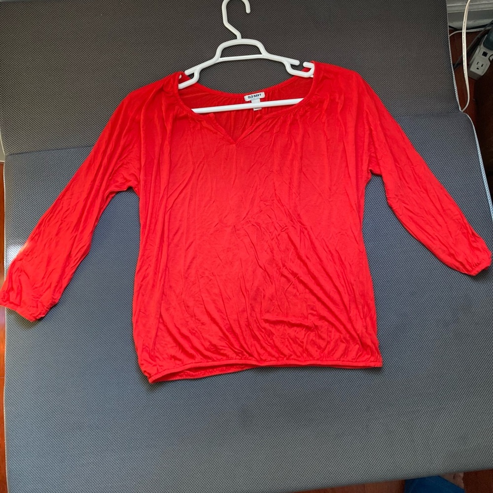 Old Navy maternity medium red quarter length blouse